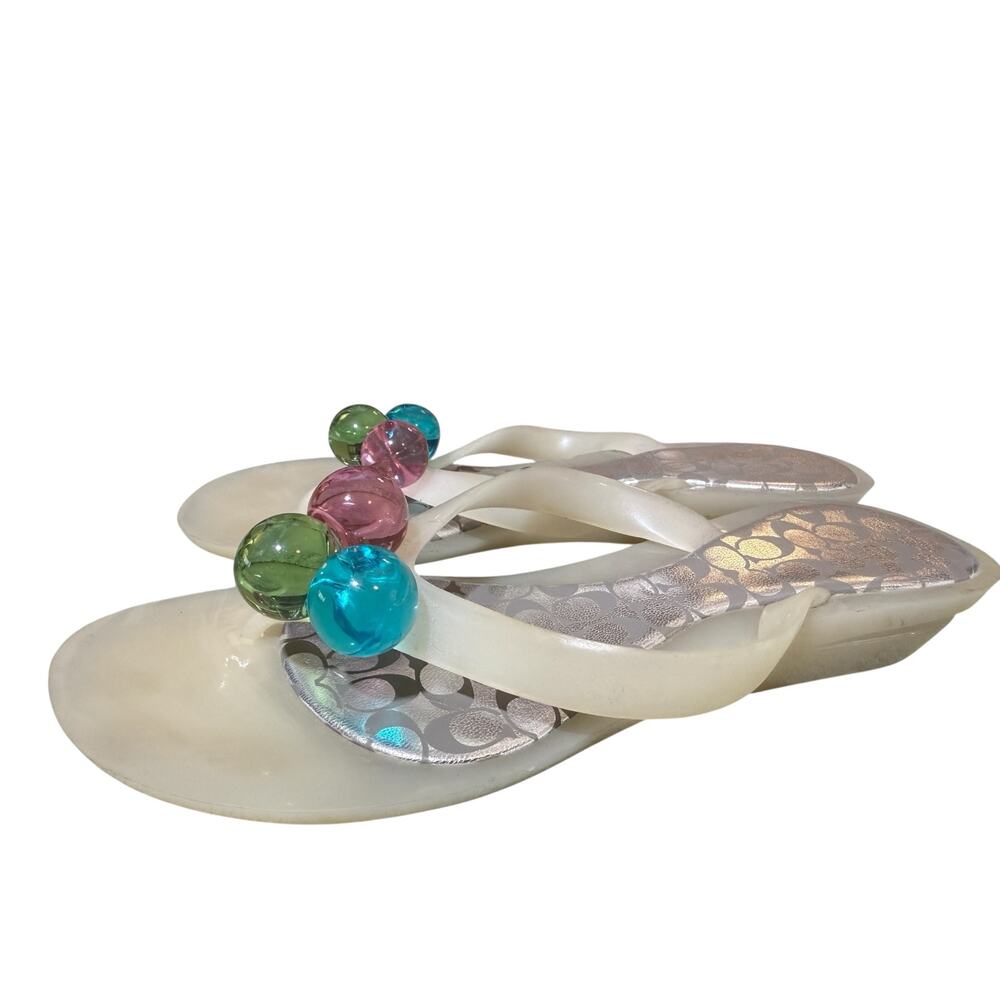 Coach Madlena Jelly Pom Pom Y2k Sandal Women size 7.5 - Picture 3 of 6